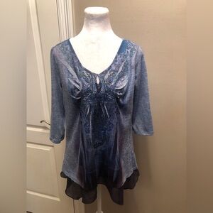 Live and Let Live Tunic Top Blouse Size Small